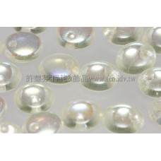 捷克扁圓邊洞珠6mm珠光亮黃色-10個