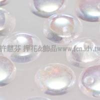 捷克扁圓邊洞珠6mm珠光玫瑰淡粉色-10個