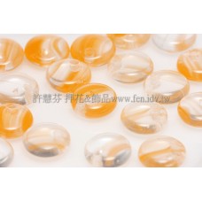 捷克扁圓邊洞珠6mm透明/菊色漸層混合色-10個