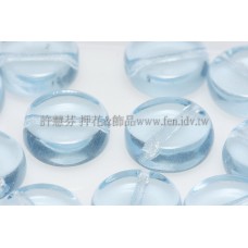 捷克扁圓珠8mm海藍色-10個