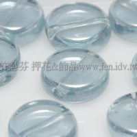 捷克扁圓珠8mm珠光海藍色-10個