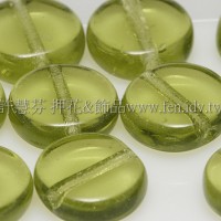 捷克扁圓珠8mm草綠色-10個