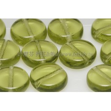 捷克扁圓珠8mm草綠色-10個