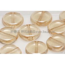 捷克扁圓珠8mm蜜橙色-10個