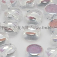 捷克扁圓珠5mm珠光水晶色-10個