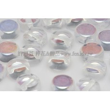 捷克扁圓珠5mm珠光水晶色-10個