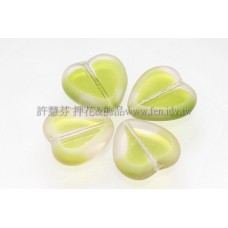 15X15mm捷克心形珠-透明-森林綠漸層混合色-5個