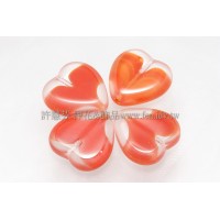 15X15mm捷克心形珠-透明-紅漸層混合色-5個