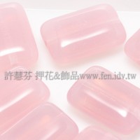 捷克扁長方形珠8x12mm蛋白玫瑰粉紅-10個
