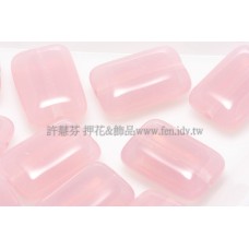 捷克扁長方形珠8x12mm蛋白玫瑰粉紅-10個