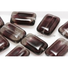 捷克扁長方形珠8x12mm半透明葡萄酒色-10個