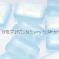捷克扁長方形珠8x12mm炫彩半透明-嬰兒藍-10個