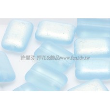 捷克扁長方形珠8x12mm炫彩半透明-嬰兒藍-10個