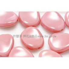 捷克扁圓扭轉珠9x12mm深玫瑰色-10個