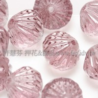 捷克圓切角菱形珠9mm煙燻紫紅-10個