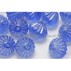 捷克圓切角菱形珠9mm銀線紋亮天藍色-10個