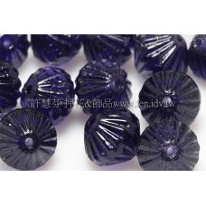 捷克圓切角菱形珠9mm藍紫晶色-10個