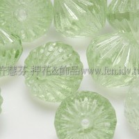 捷克圓切角菱形珠9mm翠橄欖綠-10個