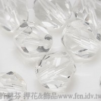 捷克圓形珠-切角-8mm晶亮水晶色-10個