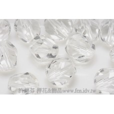 捷克圓形珠-切角-8mm晶亮水晶色-10個