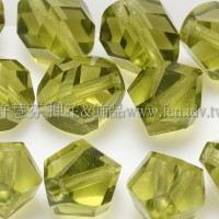 捷克圓形珠-切角-8mm草綠色-10個