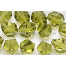 捷克圓形珠-切角-8mm草綠色-10個