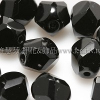 捷克圓形珠-切角-8mm黑玉色-10個