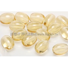 捷克米粒珠6x8mm淡黃玉色-20個