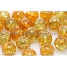 捷克圓形珠6mm冰裂柿子菊-黃混合色