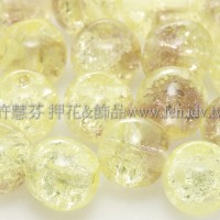 捷克圓形珠6mm冰裂葡萄紫紅-黃混合色