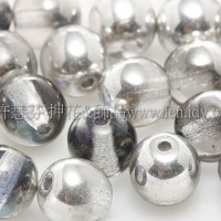 捷克圓形珠6mm銀彩-透明紫水晶光混合