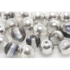 捷克圓形珠6mm銀彩-透明紫水晶光混合