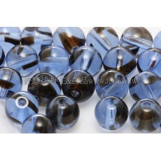 捷克圓形珠6mm寶藍黑色