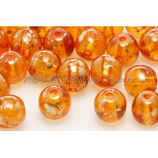 捷克圓形珠6mm金泊菊琥珀