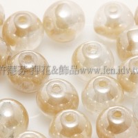 捷克圓形珠6mm珍珠光水晶小麥色