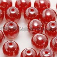 捷克圓形珠6mm珍珠泰國紅寶石紅