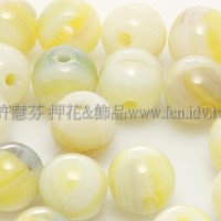 捷克圓形珠6mm水紋-乳白-黃-淺紅紫混合色