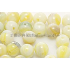 捷克圓形珠6mm水紋-乳白-黃-淺紅紫混合色