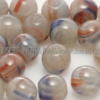捷克圓形珠6mm水紋-紅-藍-灰象牙混合色