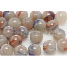 捷克圓形珠6mm水紋-紅-藍-灰象牙混合色