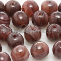 捷克圓形珠6mm水紋-巧克力色-20個