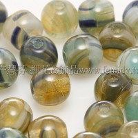 捷克圓形珠6mm松石綠-藍-黃琥珀混合色