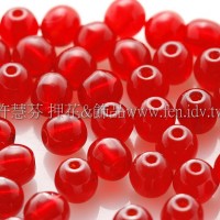 捷克圓形珠4mm泰國紅寶石紅-50個