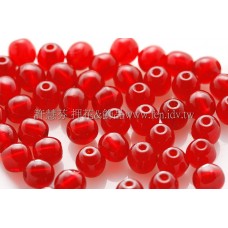 捷克圓形珠4mm泰國紅寶石紅-50個