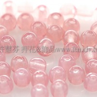 捷克圓形珠4mm淺蛋白玫瑰粉紅-50個