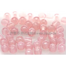 捷克圓形珠4mm淺蛋白玫瑰粉紅-50個