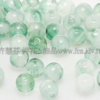 捷克圓形珠4mm翡翠綠-晶透亮綠混合色-50個