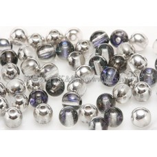 捷克圓形珠4mm銀彩七彩水晶光雙面色-50個