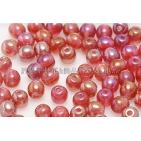 捷克圓形珠4mm珠光櫻桃紅-50個