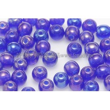 捷克圓形珠4mm紫-藍混合金屬珠光